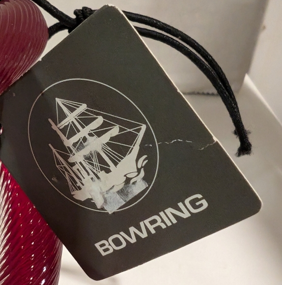 2 Red Optic Infinity Knot Art Glass Sculpture, Paperweight. With Bowring tags. - Picture 5 of 5